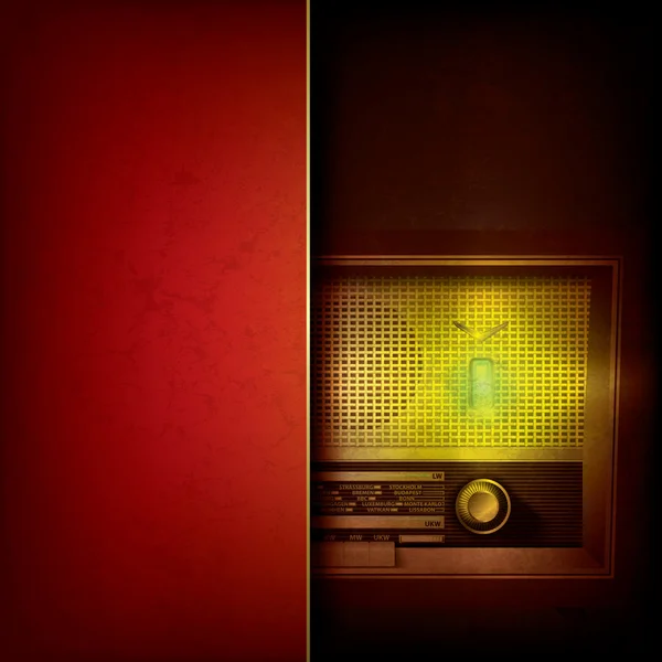 Abstraktní grunge pozadí s retro rádio — Stockový vektor