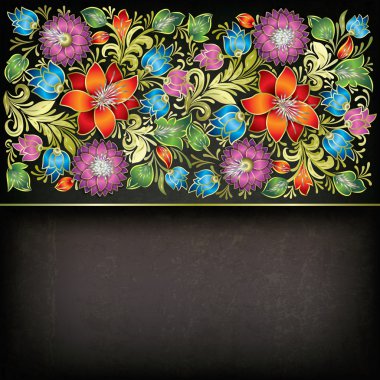 çiçek süsleme ile soyut grunge arka plan