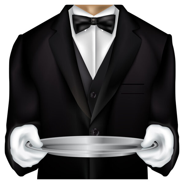 Butler torso dressed in tux