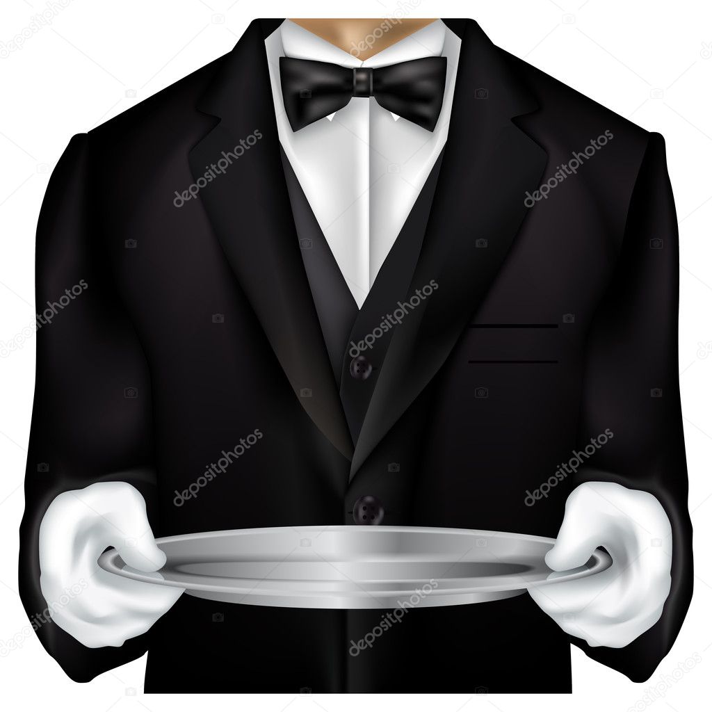 Butler torso dressed in tux