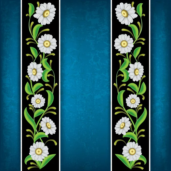 Abstrakt grunge floral bakgrund med chamomiles — Stock vektor