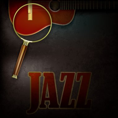 Büyüteç ve akustik gitar ile arka plan