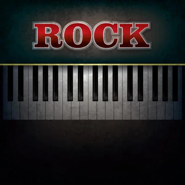 Fondo abstracto con palabra rock y piano — Archivo Imágenes Vectoriales