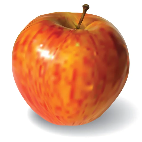 Manzana roja aislada sobre fondo blanco — Archivo Imágenes Vectoriales