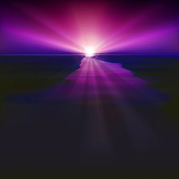 nehir ile soyut koyu mor gündoğumu