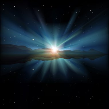 gündoğumu ve dağ arka plan