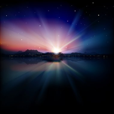 dağ silueti ile arka plan