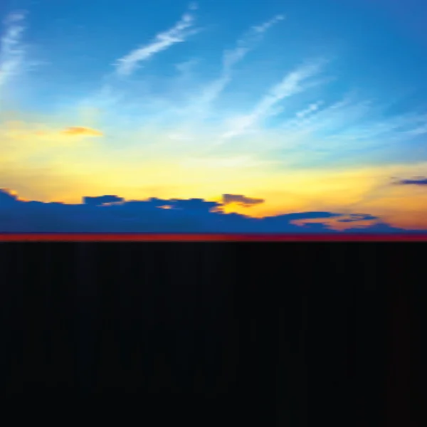 雲と日の出と抽象的な背景 — ストックベクタ