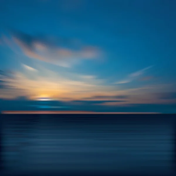 Abstracte achtergrond met wolken en zonsopgang op zee — Stockvector