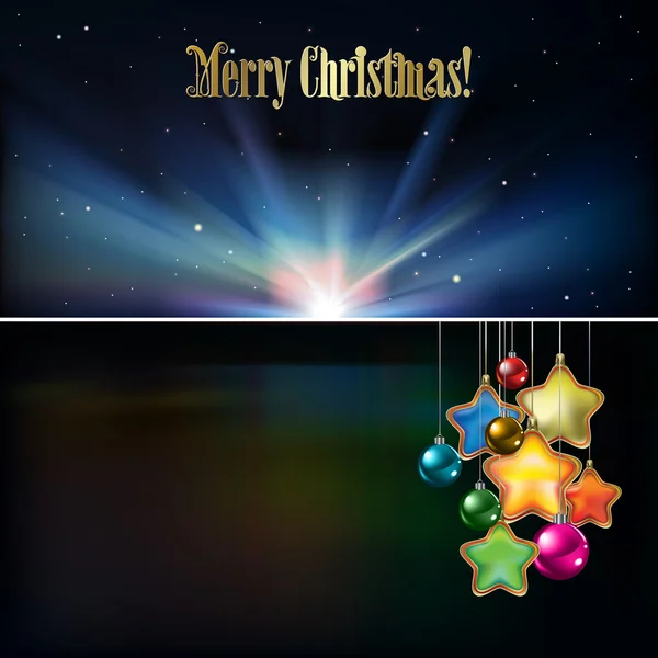 Abstract Christmas greeting with decorations — Stock Vector