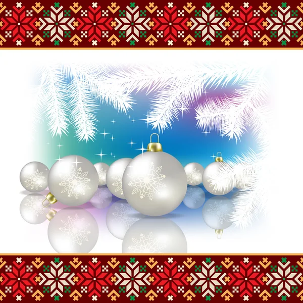 Fondo de celebración abstracta con decoraciones navideñas — Vector de stock