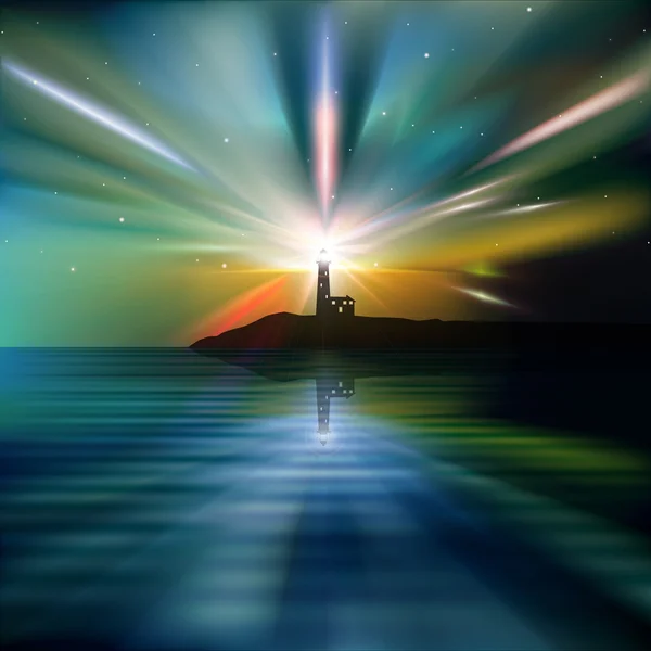 Abstrakter Hintergrund mit Leuchtturm — Stockvektor