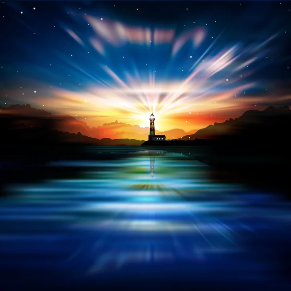 Abstrakter Hintergrund mit Leuchtturm — Stockvektor