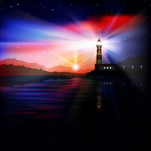 Fond abstrait avec phare — Image vectorielle