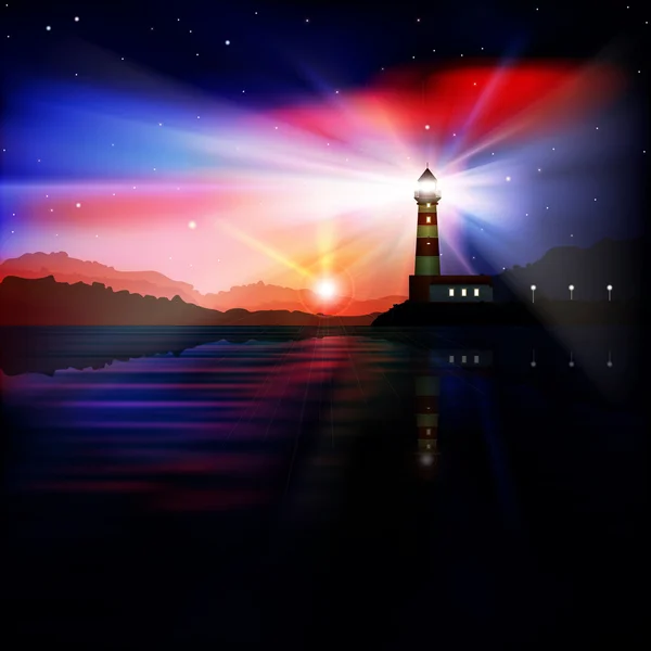 Abstract background with lighthouse — Stock Vector