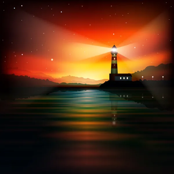 Abstract background with lighthouse — Stock Vector