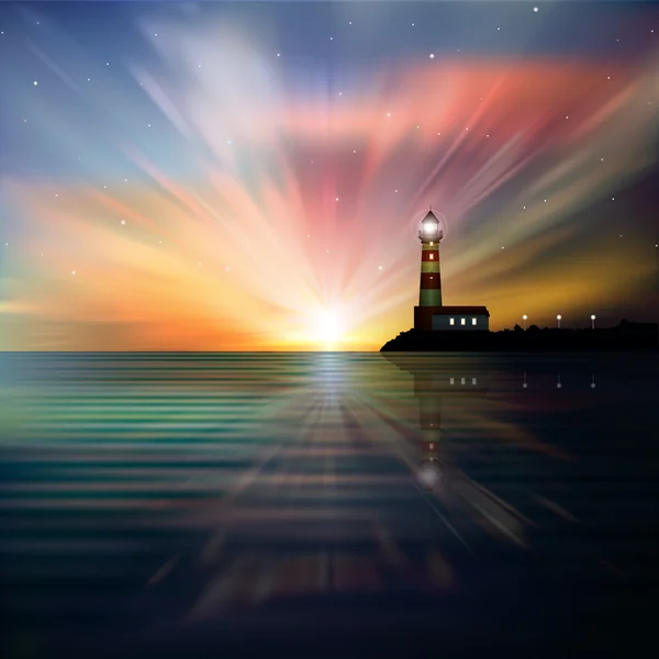 abstract background with silhouette of lighthouse