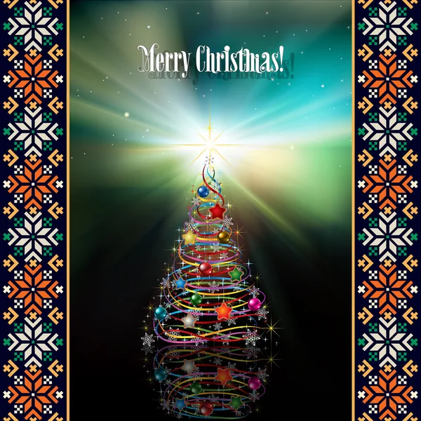 Fondo de celebración abstracta con árbol de Navidad — Archivo Imágenes Vectoriales
