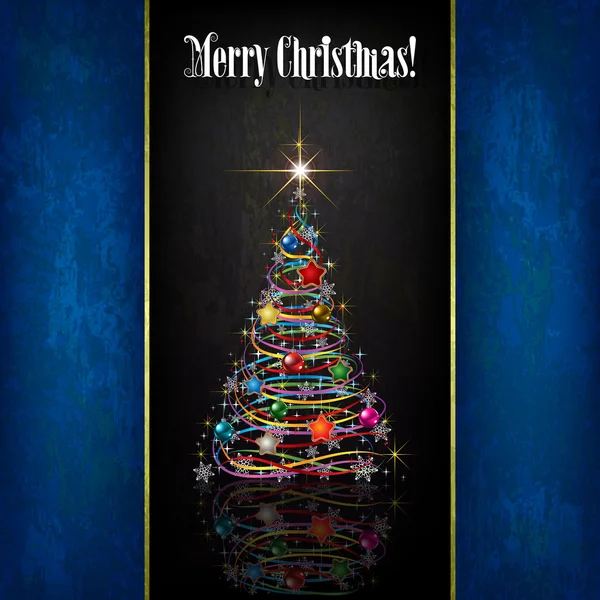 抽象树和装饰的圣诞祝福 — 图库矢量图片