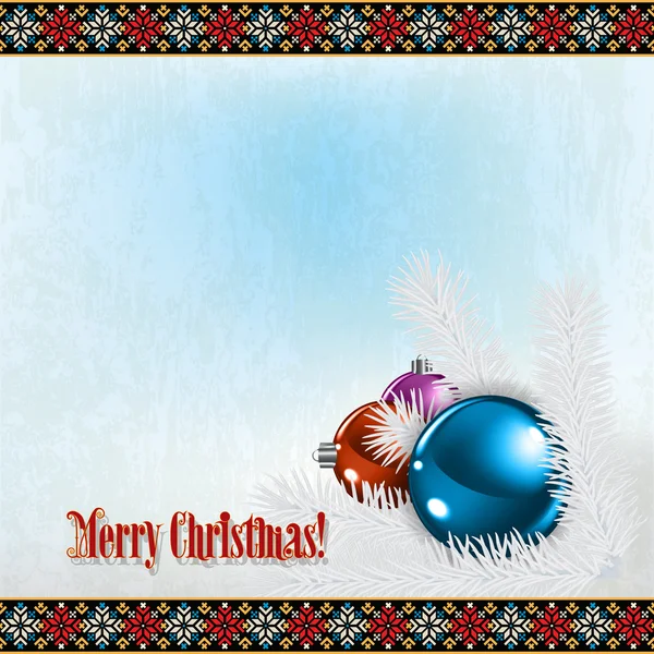 Célébration abstraite salutation avec décorations de Noël — Image vectorielle