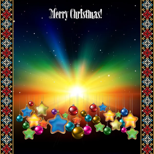 Fond de célébration abstrait avec décorations de Noël — Image vectorielle