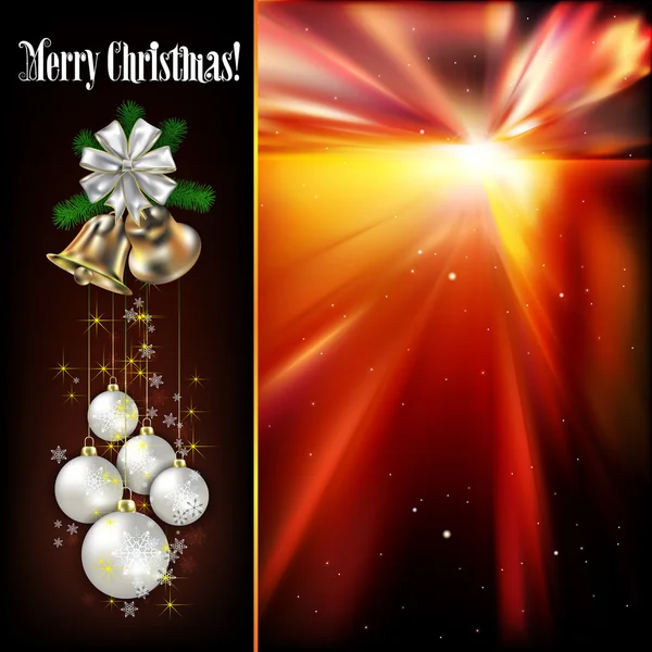 Christmas background with white decorations — Stock Vector