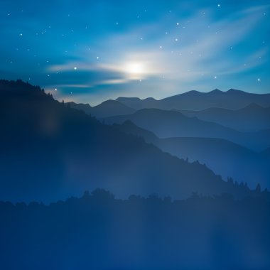 dağlar ve gündoğumu ile arka plan