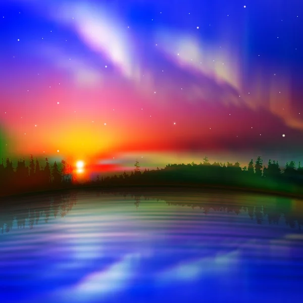 Abstrait Nature fond avec lever du soleil — Image vectorielle