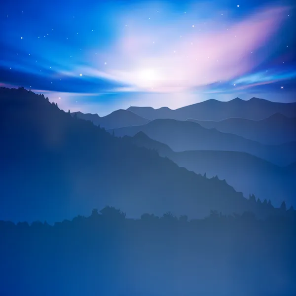 dağlar ve gündoğumu ile arka plan