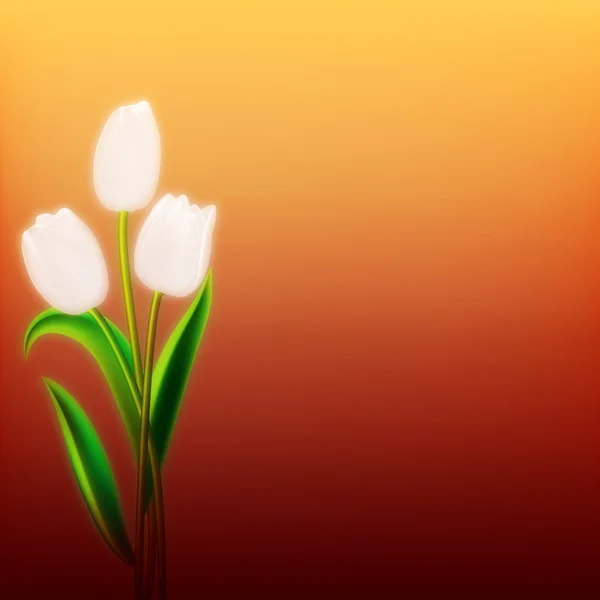 Abstracte grunge achtergrond met tulpen — Stockvector