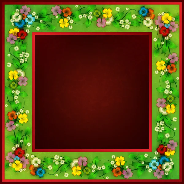 Fondo grunge abstracto con flores de primavera — Vector de stock