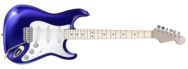 Beyaz bir arka planda yalıtılmış elektrik gitar