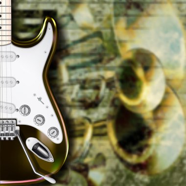 soyut grunge arka plan gitar ve müzik aletleri