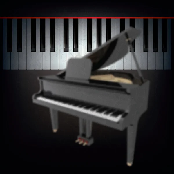抽象的黑色背景下，有钢琴 — 图库矢量图片