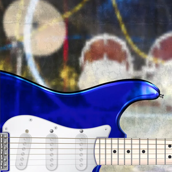 Abstrakt grunge bakgrund med elgitarr — Stock vektor