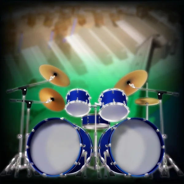 Abstract background with drum kit — Stock Vector