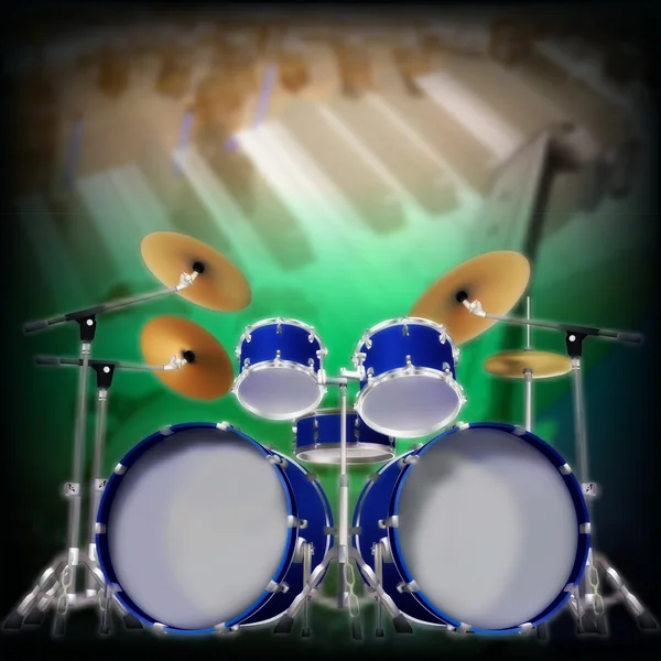 Fundo abstrato com kit de bateria —  Vetores de Stock