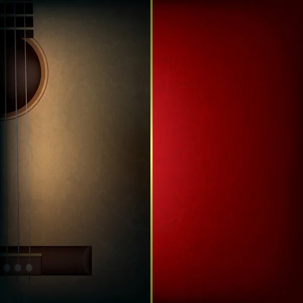 Abstract grunge muziek achtergrond met akoestische gitaar — Stockvector