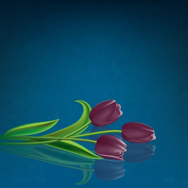 Astratto grunge sfondo con tulipani — Vettoriale Stock