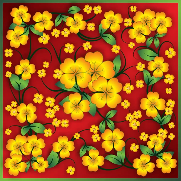Fundo floral abstrato com ornamento de primavera — Vetor de Stock