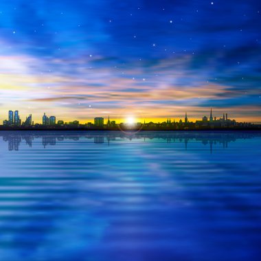 tallinn silueti ile arka plan