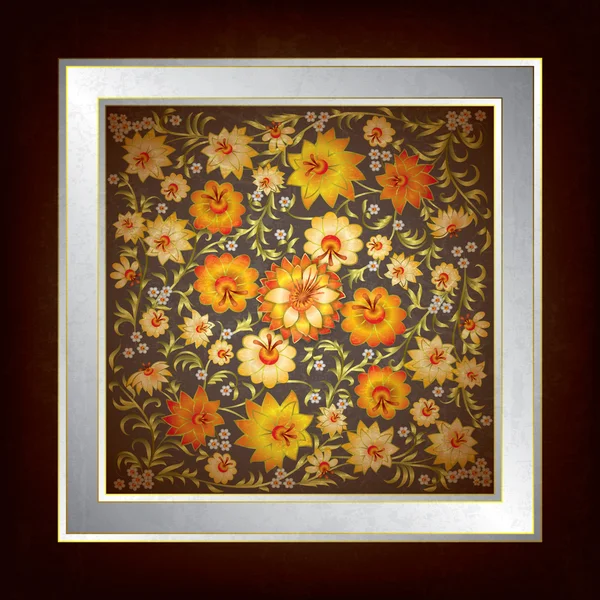 Ornamento floral de primavera abstracto sobre fondo grunge — Archivo Imágenes Vectoriales