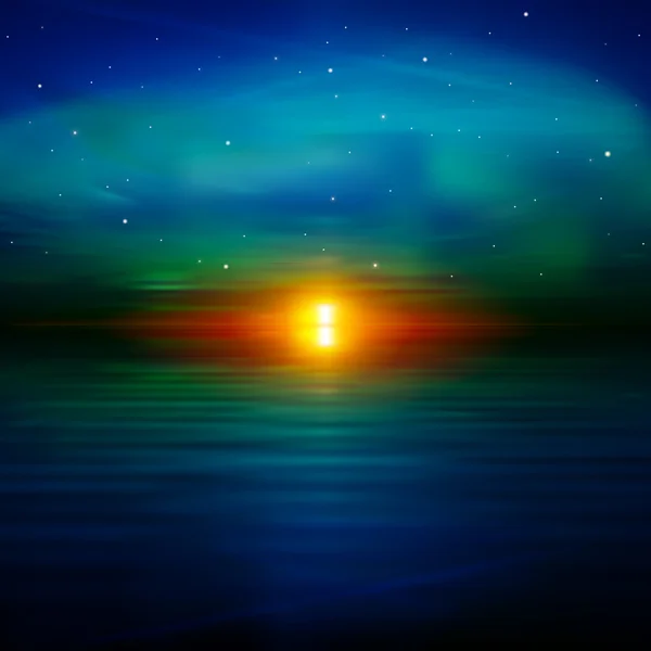 抽象的な背景に海の日の出 — ストックベクタ