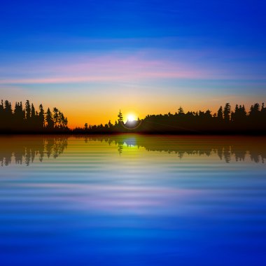forest lake ile arka plan