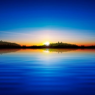 forest lake ile arka plan