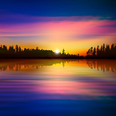 forest lake ile arka plan