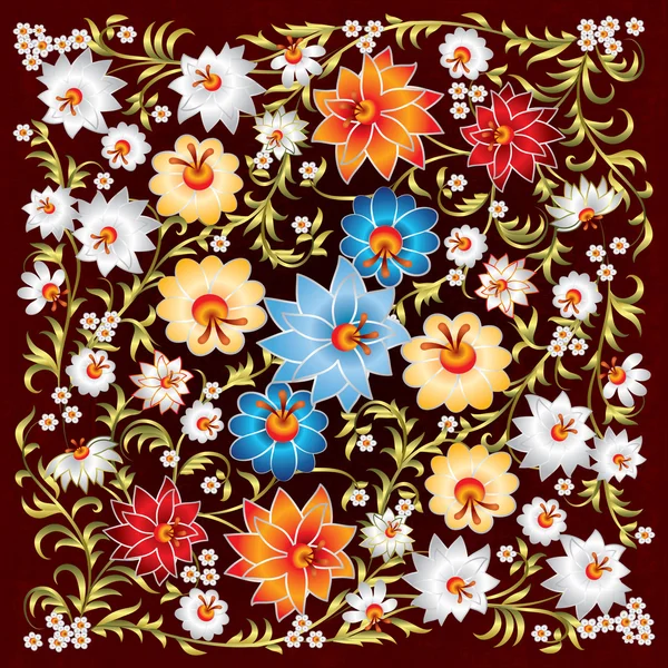Ornamento floral primavera grunge abstrata — Vetor de Stock