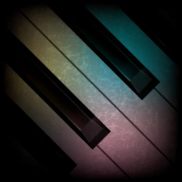 Abstracte grunge muziek achtergrond met piano — Stockvector