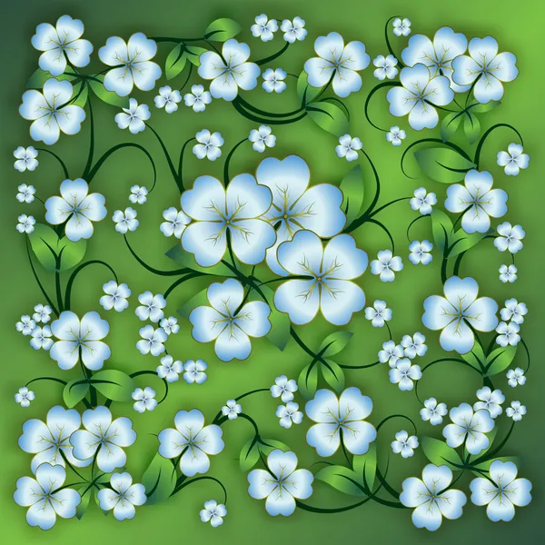Fond floral abstrait avec ornement printanier — Image vectorielle