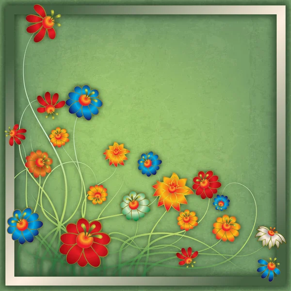 Fond floral vintage abstrait avec des fleurs — Image vectorielle